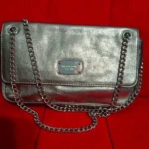 Michael Kors Metallic Silver Chain Shoulder Bag